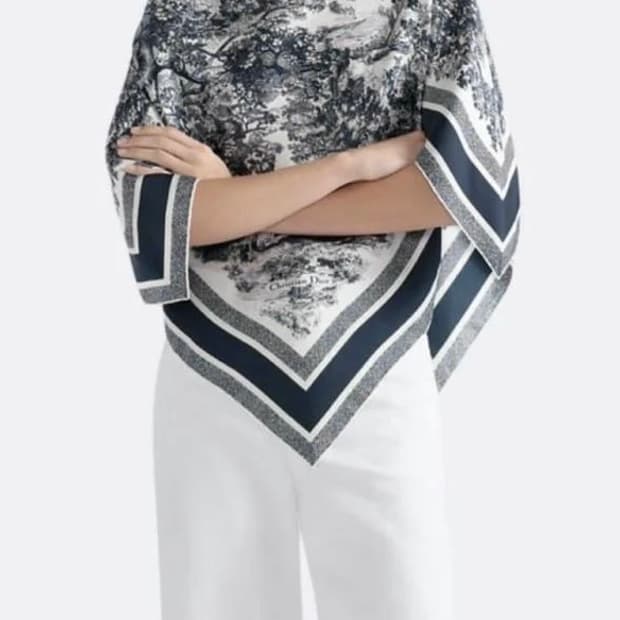 디올 트왈 드 주이 정글 모티브 실크 스카프