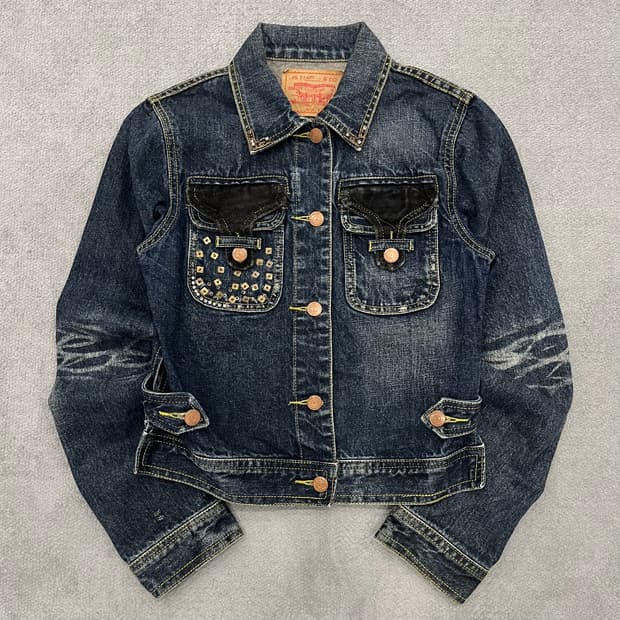 M 빈티지 워싱 디테일 데님 자켓