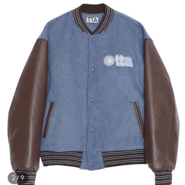 새상품급 토우토우 아카이브 바시티자켓 블루&월넛