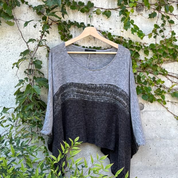 Gray Cape Knit