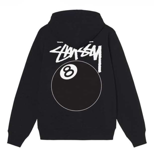 (XL) 스투시 8볼 후드집업 블랙