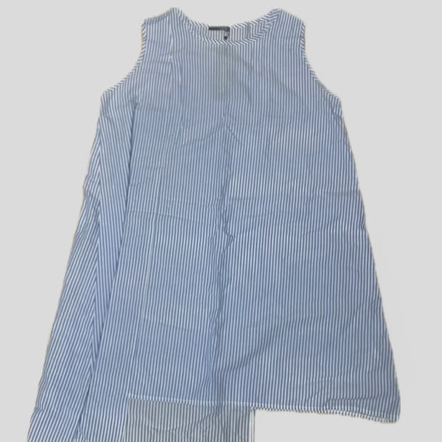 새상품 Fashfren 언발란스 롱셔츠 나시원피스