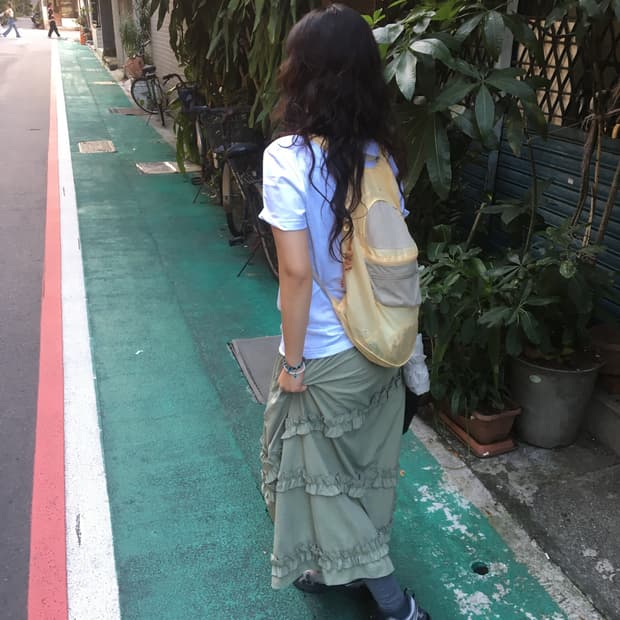나일론 캉캉 롱스커트