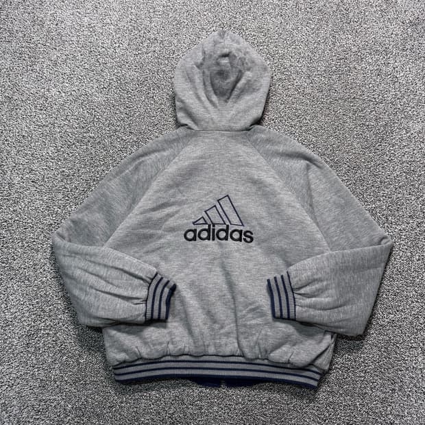 아디다스 양면 리버시블 올드스쿨 오버핏 코튼&바람막이 자켓 :)