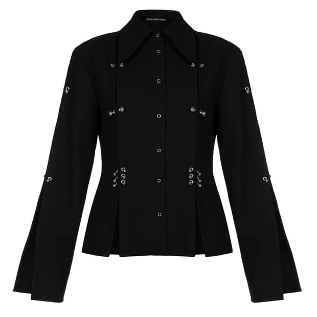 LADO BOKUCHAVA 피어싱 장식 해체주의 셔츠