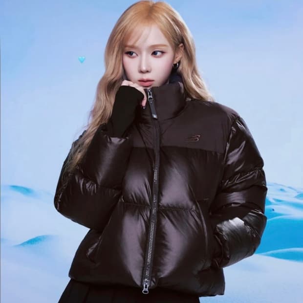 뉴발란스 액티브 숏 글로시 브라운 구스 다운 패딩 s