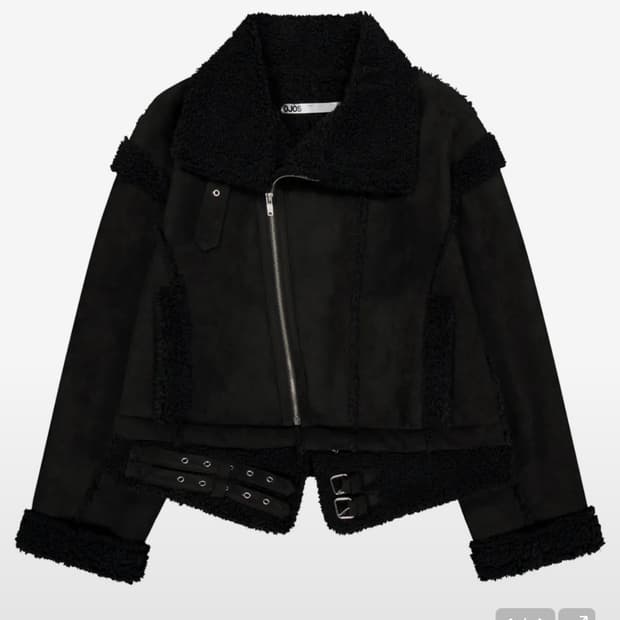 Detachable Fur Shearling Jacket / black