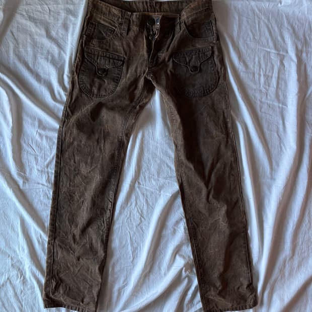 Dsquared2 Mud Coated Wash Denim Jeans