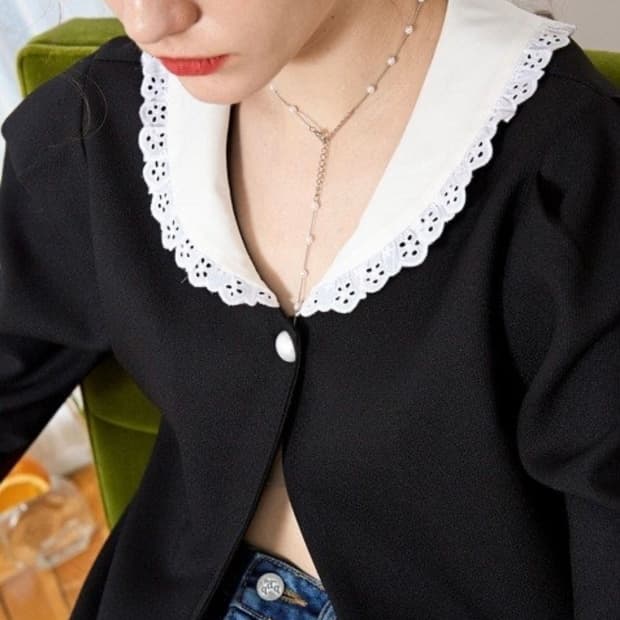bpb 레이스 카라 블라우스 