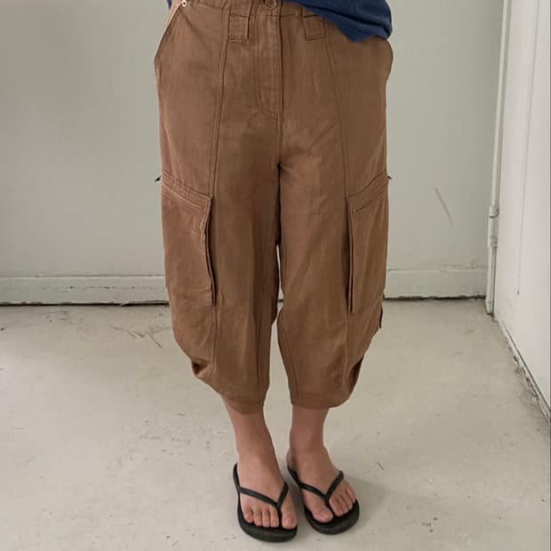 일본빈티지 와이드 7부바지
