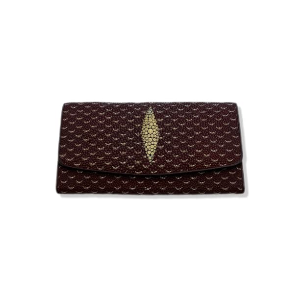 vintage natural stingray leather wallet