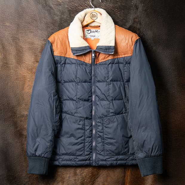 [103] 90s~ Schott 웨스턴 레더요크 다운자켓 