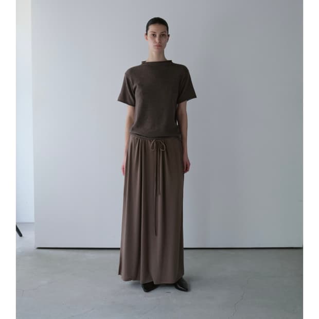 오브헤덴 Half Neck Short-Sleeve Wool Knit