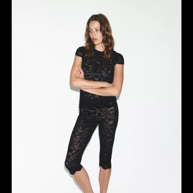 에르마노 설비노 레이스 카프리 팬츠 