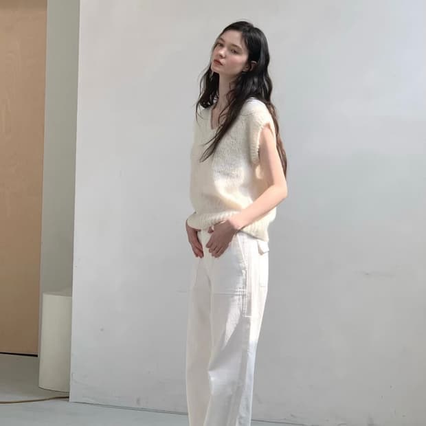 윤슬 알파카 베스트 아이보리 alpaca vest