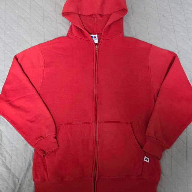 [M] 90s 러셀 애슬레틱 레드 후드집업