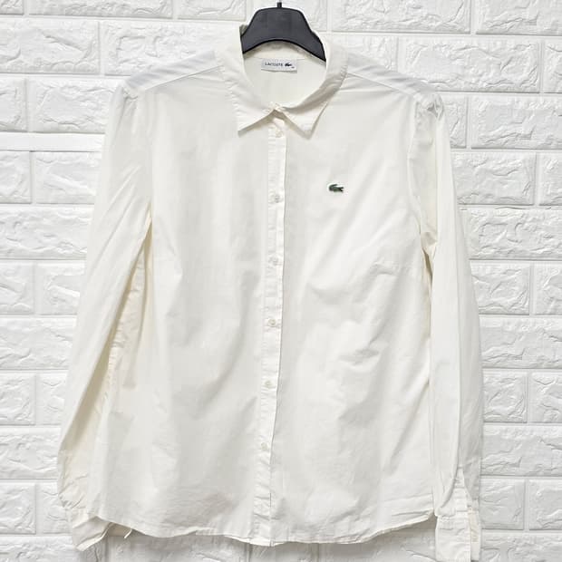 택포) 라코스테 흰색 셔츠 블라우스 L