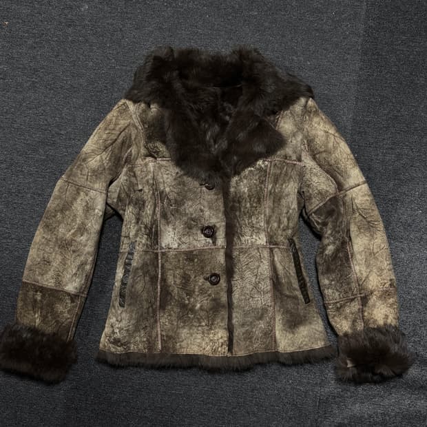 vintage Fairy Grunge Punk leather fur