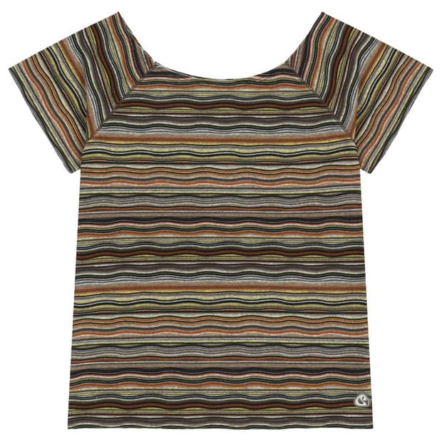 WAVE STRIPE KNIT T-SHIRT BROWN 사이즈 1