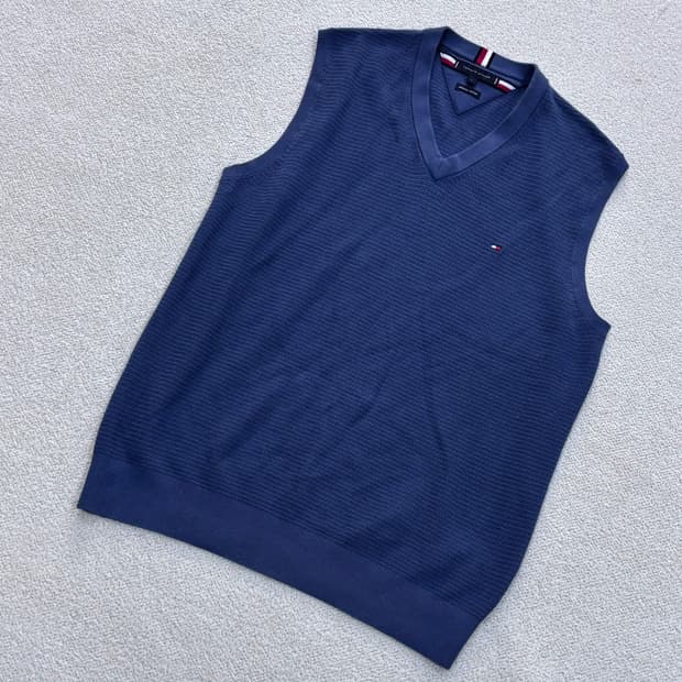 L 타미힐피거 남성 클래식 니트 조끼 0429E