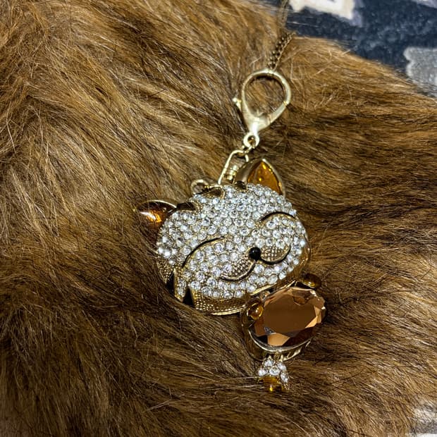 연화 빈티지 고양이 큐빅 목걸이 vintage necklace