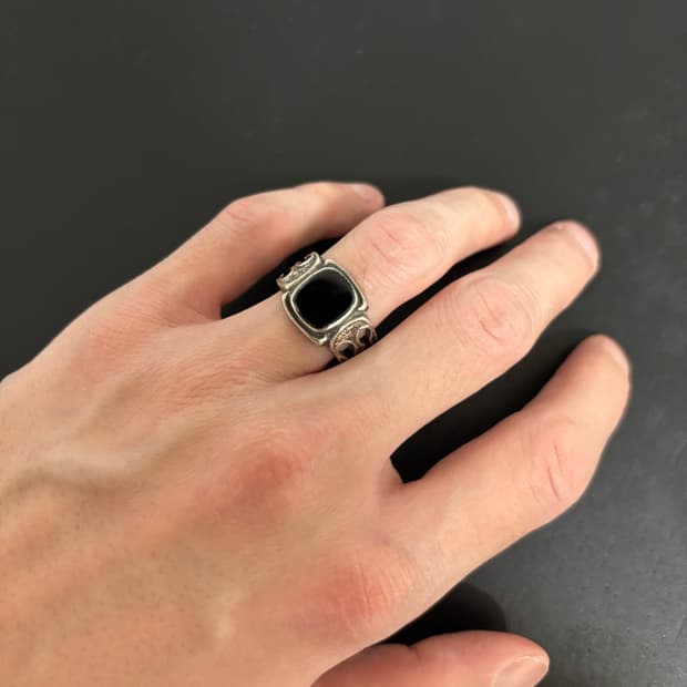 (20호) 불레또 오닉스 실버 반지