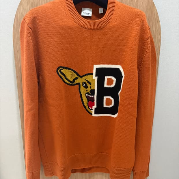 버버리 도그 오렌지 니트