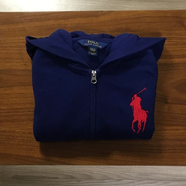 폴로 빅포니 후드집업 네이비