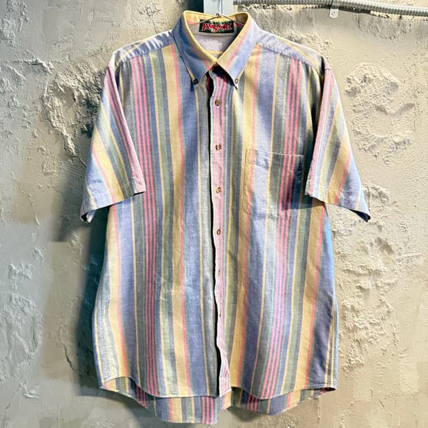 L 잔스포츠 JANSPORT 멀티 스트라이프 반팔 셔츠 멀티컬러