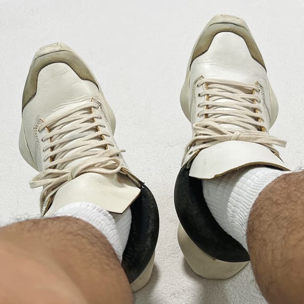 릭오웬스 아디다스 러너 화이트 블랙