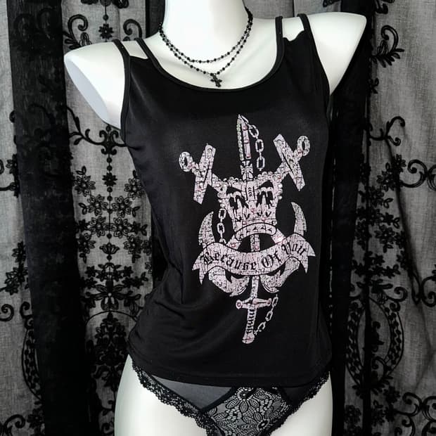 Rock chic printed slip