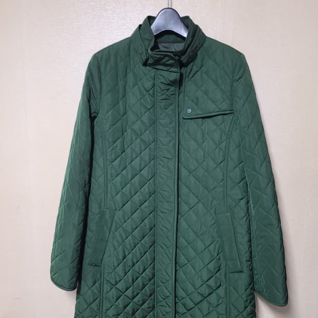 빈폴 그린 롱 퀄팅 패딩