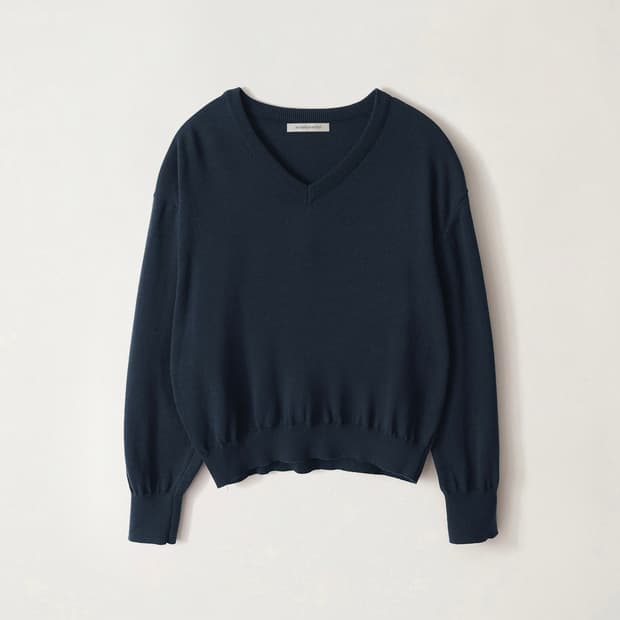 낫띵 리튼 피플리 브이넥 풀오버 니트 네이비 Pipley V-Neck P