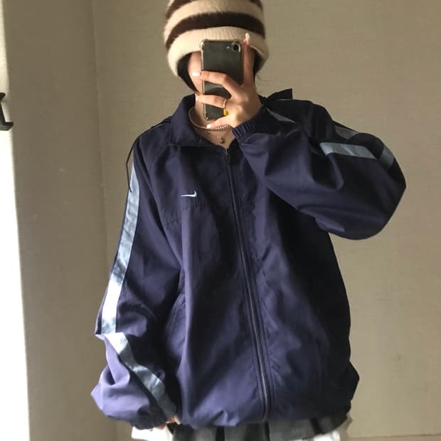 나이키 네이비 연하늘 바람막이