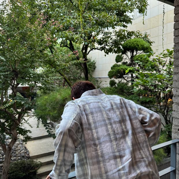 스투시 비치 플레이드 셔츠 오프 화이트 (L)