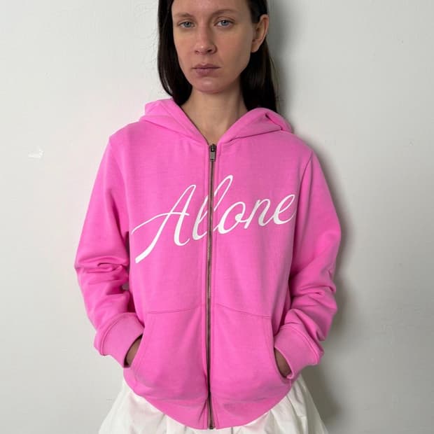 just haus ZIP-UP HOODIE, HOT PINK