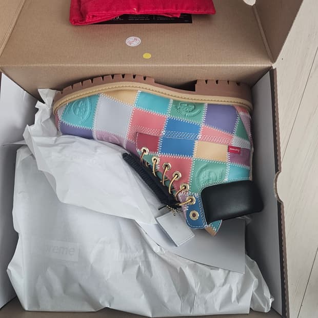 슈프림 × 팀버랜드 멀티 컬러 패치워크 부츠 8US 260사이즈