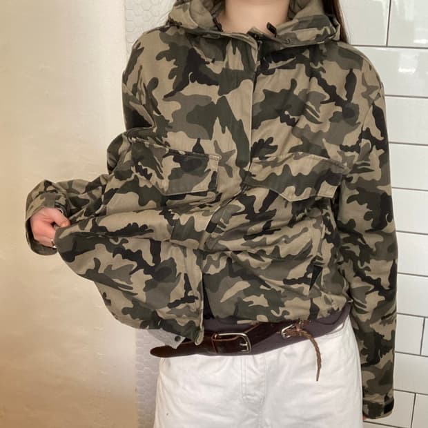 자라 카모플라쥬 후드 자켓
