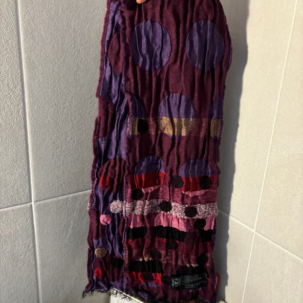 빈티지 플리츠 도트 머플러