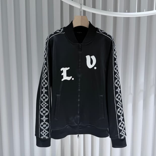 (S+/XL) / 루이비통 LV로고 플라워 모노그램 트랙 자켓 블랙