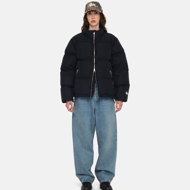 스투시 다운 퍼퍼 나일론 블랙 M