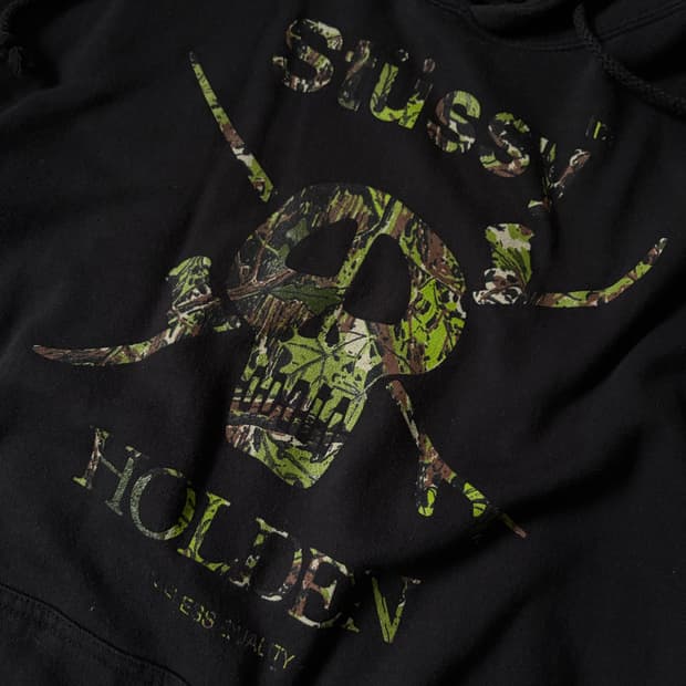 stussy x holden camo snow skull 후드티