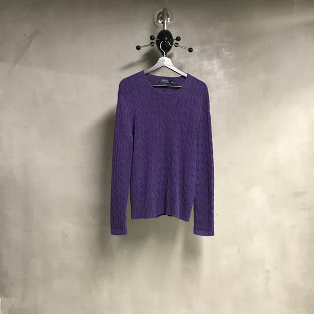 폴로 랄프로렌 케이블 니트 퍼플 M