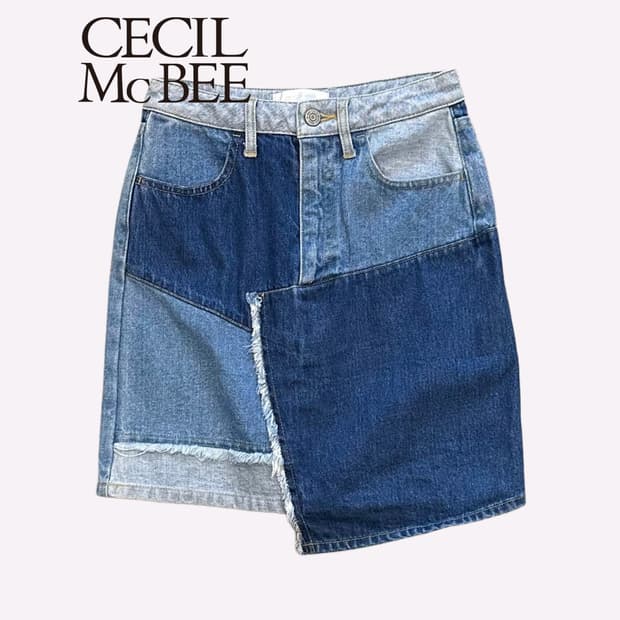 CECIL MCBEE rework denim skirt