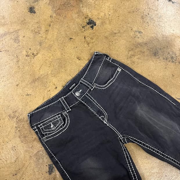 [정품/32] 트루릴리젼 블랙 워싱 데님 바지 b14