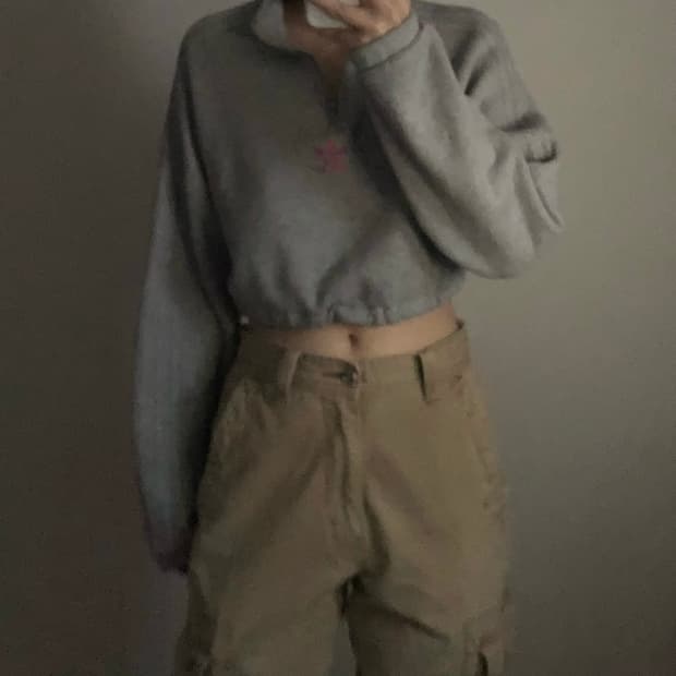 아디다스 스트링 크롭 아노락 맨투맨