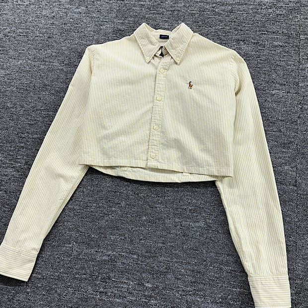 폴로 리메이크 크롭 셔츠 