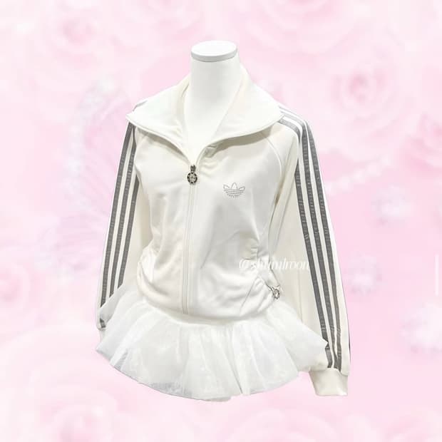 아디다스 갸루 큐빅 져지 화이트 y2k