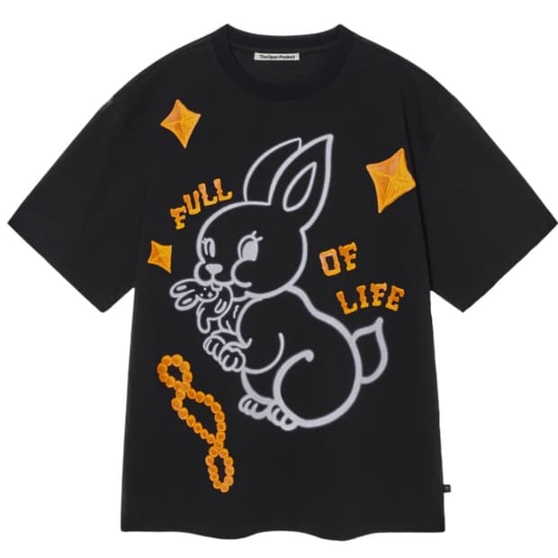 오픈 Yy 블랙 래빗 티셔츠 블랙