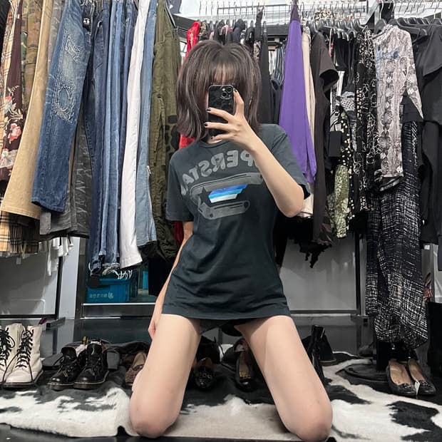 디젤 네이비 프린팅 반팔
